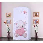 BDW Armoire, 2 portes, 2 tiroirs, penderie, 180x90 cm, blanc