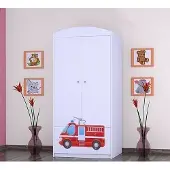 BDW Armoire, 2 portes, 2 tiroirs, penderie, 180x90 cm, blanc
