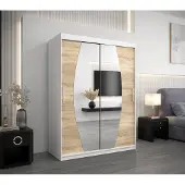 Minio Armoire 150 cm ELYPSE Blanc mat / Chêne Sonoma