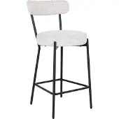 Zesso House Collection Bouclé Tabouret de bar bas Sol Blanc