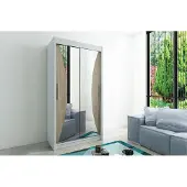 Minio Armoire 120 cm MONACO Blanc / Chêne Sonoma