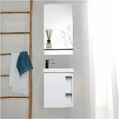 MOB-IN Ensemble lave-mains HAMPTON avec robinet chromé et miroir