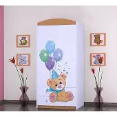 BDW Armoire, 2 portes, 2 tiroirs, penderie, 180x90 cm, hêtre