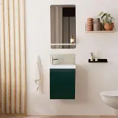 MOB-IN Meuble lave-mains LISA + robinet chromé + miroir rectangulaire