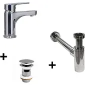 MOB-IN Robinet bec bas TAP + bonde CLINT + siphon SIMON