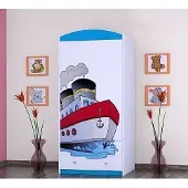 BDW Armoire, 2 portes, 2 tiroirs, penderie, 180x90 cm, bleu
