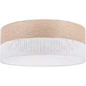 Light11 HOME Lampe de plafond Wood Plexi blanc 40cm E27 chêne classique
