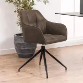 Zesso Smuk Chaise de salle à manger pivotante Zola Marron