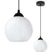 Light11 HOME Suspension COSTA Noir 1 ampoule Blanc Boule E27