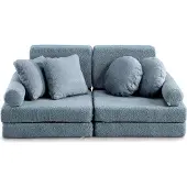 POOM Canapé pour enfants pliable - Canapé multifonctionnel pour enfants (bleu)