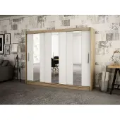 Minio Armoire 250 cm POLE Chêne Sonoma / Blanc mat