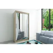 Minio Armoire 120 cm MONACO Chêne Sonoma / Blanc