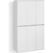 Livinity Armoire à vêtements Garda Blanc avec 6 portes, Model 58737