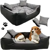 EDANTI Lit pour chien Canapé-lit imperméable 100X75 Cm Gris