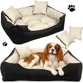 EDANTI Lit pour chien Canapé-lit imperméable 130X105 Cm Beige