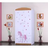 BDW Armoire, 2 portes, 2 tiroirs, penderie, 180x90 cm, hêtre