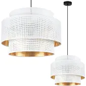 Light11 HOME Asti Trio Lampe À Suspendre Blanc Or 45Cm Mesh