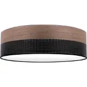 Light11 HOME Lampe de plafond Wood Plexi noir 50cm E27 noyer