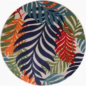 Un Amour De Tapis CHIMEK tapis d'extérieur rond tissé en kilim
