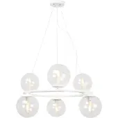 Light11 HOME Suspension Aura blanc 6 flammes verre beige E14