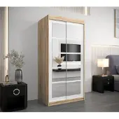 Minio Armoire 100 cm ROMA 2 Chêne Sonoma / Blanc
