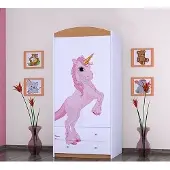 BDW Armoire, 2 portes, 2 tiroirs, penderie, 180x90 cm, hêtre
