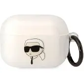 Karl Lagerfeld KLAPHNIKTCT AirPods Pro housse transparente Karl's Head (Manchon pour casque d'écoute), Étui pour écouteurs + casque, Transparent