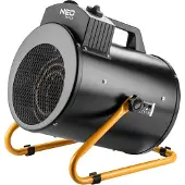 Neo Tools Chauffage électrique industriel 3KW IPX4 5000W Débit d'air 366m3/h avec soufflerie Thermostat réglable Poignée isolée