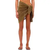 Sundek Short Lurex Sarong Marron,Orange Femme