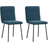 vidaXL Chaise de salle à manger 2 pcs. Bleu velours