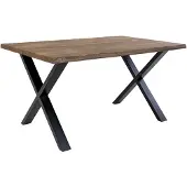 Ebuy24 Tony Table de salle à manger, finition chêne fumé huilé.
