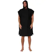 Ocean & Earth Waffle Hooded Poncho Noir