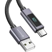 Swissten Câble de charge USB-A / USB-C 1,5m 60W PD avec écran LCD
