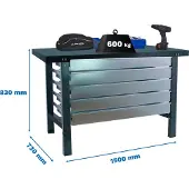 Simonwork (bancos De Trabajo) Bt6 5box Workbench 830x1500x730 Mm Argenté