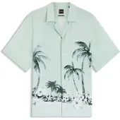BOSS pour homme. 50559632 Chemise à coupe régulière avec imprimé turquoise (L), Casuel, Viscose, Manche courte