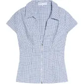 Bershka Chemisier bleu marine / bleu clair / noir
