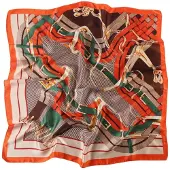 Alberto Cabale Écharpe 'Grand carré de Soie Interbelts Zoé' orange