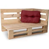 Bananair Coussin palette angle en polyester 60x40 cm Rouge