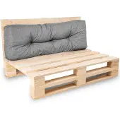 Bananair Coussins palette dossier en polyester 120x40x15 cm gris