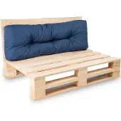 Bananair Coussins palette dossier en polyester 120x40x15 cm bleu