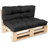 Bananair Coussins palette lot en polyester 120x80x15 cm noir
