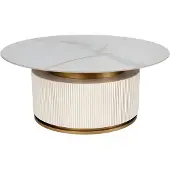 AEA Elégante table basse en bois beige de style contemporain