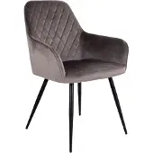 Ebuy24 Hasse Chaise de salle à manger teinte champignon, noir.