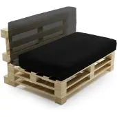 Bananair Coussin Palette Déhoussable Imperméable 120 x 60 cm Noir