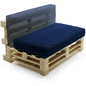 Bananair Coussin Palette Déhoussable Imperméable 120 x 60 cm Bleu