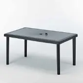 GRAND SOLEIL Boheme Poly Rotin table rectangulaire 150x90 - Noir