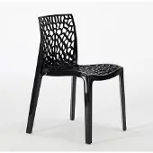 GRAND SOLEIL Gruvyer Empilable Polypropylène Cuisine Bar Chaises - Noir