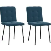 vidaXL Chaise de salle à manger 2 pcs. Bleu velours