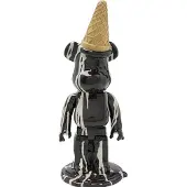 Kare design Deko Figur Gelato Bear Schwarz 40cm