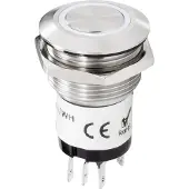 Renkforce RF-4707814 Bouton-poussoir de sonnette éclairé 1 fois Acier inoxydable, blanc 24 V DC/ 2 A, 24 V AC/ 1 A (RF-4707814)